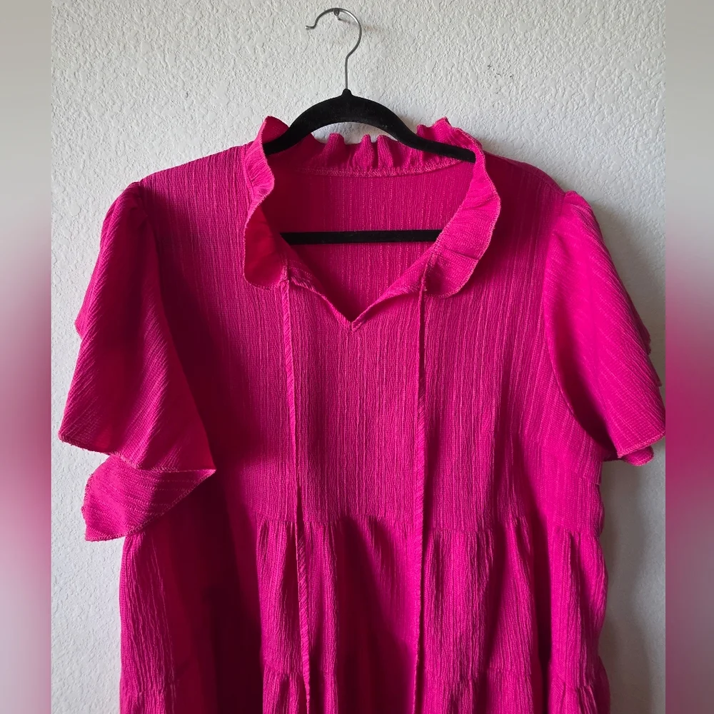 Shein Vibrant Pink Flow Dress - Picture 2 of 6